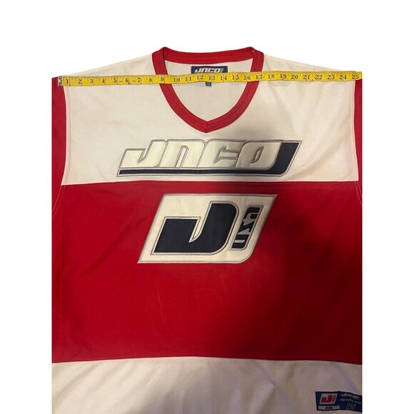 JNCO Red & White Mesh Long Sleeve Hockey Jersey Size XXL Sports USA - Picture 6 of 15